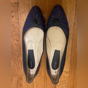 Marc Jacobs blue flats leather with suede accents size 7. Made in Italy.